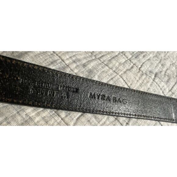 Myra Bag Leather Purse Strap Turquoise Brown Cowgirl | Tooled Western Style - Picture 4 of 6